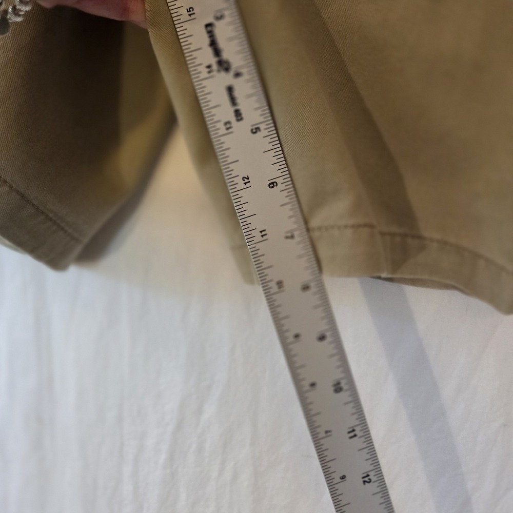 IZOD Mens Khaki Tan Pleated Front Chino‎ Shorts 100% Cotton Size 34/36 Casual - Picture 7 of 10